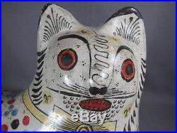 Vintage Museum Quality Mexican Rare Tonala Pottery Cat Folk Art Ceramic Painted