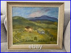 Vintage Norway Elida Jorde Kristiansen Signed Oil Painting Mountain Landscape