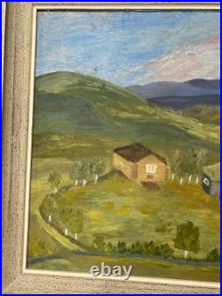 Vintage Norway Elida Jorde Kristiansen Signed Oil Painting Mountain Landscape