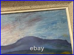 Vintage Norway Elida Jorde Kristiansen Signed Oil Painting Mountain Landscape