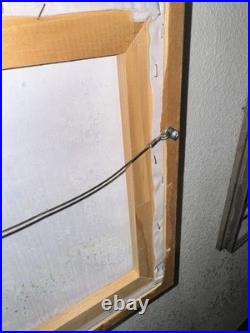 Vintage O. Huli Signed Southeast Asian Rice Field Painting 15x20 Bamboo Frame