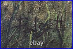 Vintage Oil Painting Farmhouse & Barn Folk Art Style Signed PADGETT Framed 27