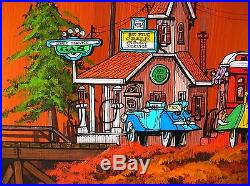 Vintage Original FRED BONN Painting CALIFORNIA CLASSIC CAR FOLK AMERICAN POP ART