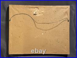 Vintage Original Folk Art Mixed Media Ink & Watercolor Painting Birch Bark Bears