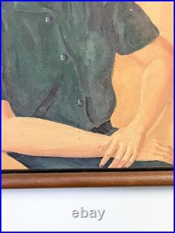 Vintage Original Oil Portrait Painting Wilma Snethen Oklahoma Folk Art Signed