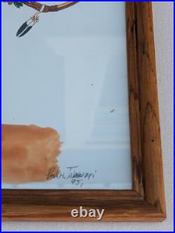 Vintage PAUL H TALAWEPI Watercolor Kachina 12x15 Original Signed Framed