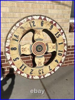 Vintage Painted Folk Art Carnival Circus Wheel Of Chance