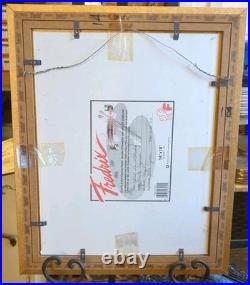 Vintage Painting Folk Art Acrylic On Board Girl & Flowers Marla Wayman Dorset VT