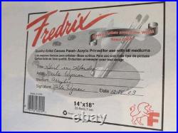 Vintage Painting Folk Art Acrylic On Board Girl & Flowers Marla Wayman Dorset VT