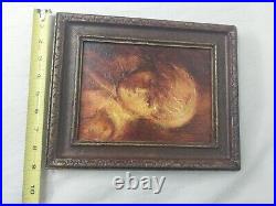 Vintage Painting Oil Texture One Of A Kind Boy Vintage Frame Rare Find