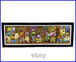 Vintage Painting V Badillo Abstract Figurative Mexican Folk Art Framed Signed Vintage Painting V Badillo Abstract Figurative Mexican Folk Art Framed Signed