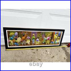 Vintage Painting V Badillo Abstract Figurative Mexican Folk Art Framed Signed Vintage Painting V Badillo Abstract Figurative Mexican Folk Art Framed Signed