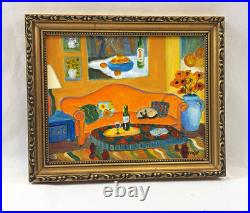Vintage Patricia A Bannister Original Acrylic Painting Peachy Signed COA 2004