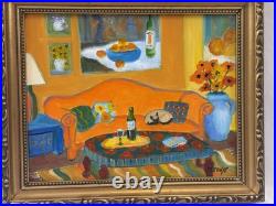 Vintage Patricia A Bannister Original Acrylic Painting Peachy Signed COA 2004