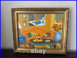 Vintage Patricia A Bannister Original Acrylic Painting Peachy Signed COA 2004