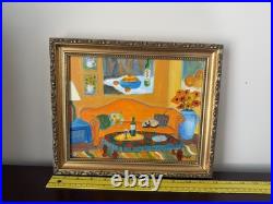 Vintage Patricia A Bannister Original Acrylic Painting Peachy Signed COA 2004