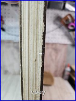 Vintage Primitive Folk Art Pioneer Family Log Cabin Farm Painting Signed F White