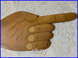 Vintage Restaurant Signs Hand Painted Hands Pointing Finger