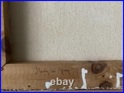 Vintage Signed Oil Painting Still Life Crockery Stoneware STUDY IN GRAY Framed