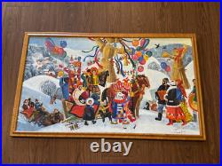 Vintage Slavic / Russian Folk Art Painting on Canvas Maslenista Celebration Vintage Slavic / Russian Folk Art Painting on Canvas Maslenista Celebration