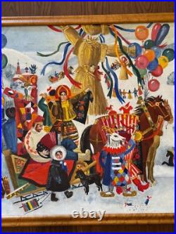 Vintage Slavic / Russian Folk Art Painting on Canvas Maslenista Celebration Vintage Slavic / Russian Folk Art Painting on Canvas Maslenista Celebration