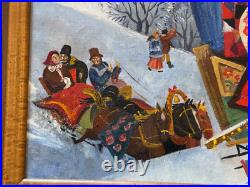 Vintage Slavic / Russian Folk Art Painting on Canvas Maslenista Celebration Vintage Slavic / Russian Folk Art Painting on Canvas Maslenista Celebration