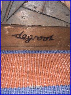 Vintage Theodore DeGroot Wood Lath Art Rustic Artist Signed