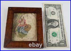 Vintage Theorem Painting by Betty Kinley Oil on Velvet Beatrix Potter Folk Art