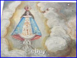 Vintage Tin Mexican Religious Ex Voto Retablo Mexico Catholic Christian Folk Art