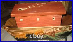 Vintage Toy Folk Art Paintings Noah's Ark 10 Animals Primitive New England Find