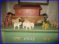 Vintage Toy Folk Art Paintings Noah's Ark 10 Animals Primitive New England Find