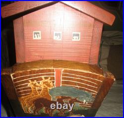 Vintage Toy Folk Art Paintings Noah's Ark 10 Animals Primitive New England Find