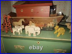 Vintage Toy Folk Art Paintings Noah's Ark 10 Animals Primitive New England Find