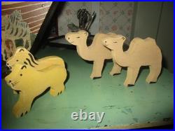 Vintage Toy Folk Art Paintings Noah's Ark 10 Animals Primitive New England Find