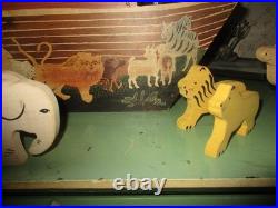 Vintage Toy Folk Art Paintings Noah's Ark 10 Animals Primitive New England Find