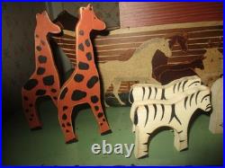 Vintage Toy Folk Art Paintings Noah's Ark 10 Animals Primitive New England Find