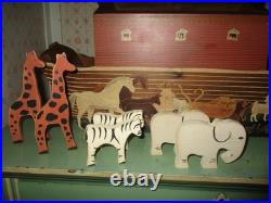 Vintage Toy Folk Art Paintings Noah's Ark 10 Animals Primitive New England Find