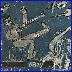 Vintage c1930 Hand Painted Carnival Hunting Jack Rabbit Folk Art Game Sign