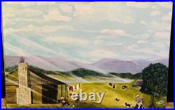 Vintage folk art household surrealism Signed By The Artist Randall Raley 1981