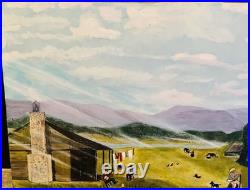 Vintage folk art household surrealism Signed By The Artist Randall Raley 1981