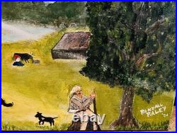 Vintage folk art household surrealism Signed By The Artist Randall Raley 1981