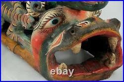 Vntg 70's Mexican Wood Hanging Mask Folk Art Hand Made/Painted Collectible Huge