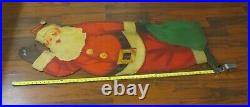 Vtg 54 Large 1940's Hand Painted Santa Claus Plywood Folk Art Cut Out Display