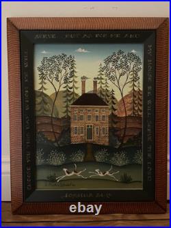 Vtg Folk Art Painting On Board D. Masters Kriebel Signed House Dogs Joshua 2415 Vtg Folk Art Painting On Board D. Masters Kriebel Signed House Dogs Joshua 2415