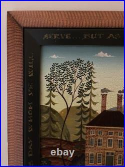 Vtg Folk Art Painting On Board D. Masters Kriebel Signed House Dogs Joshua 2415 Vtg Folk Art Painting On Board D. Masters Kriebel Signed House Dogs Joshua 2415