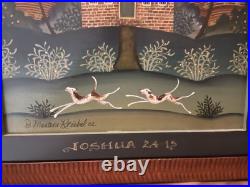 Vtg Folk Art Painting On Board D. Masters Kriebel Signed House Dogs Joshua 2415 Vtg Folk Art Painting On Board D. Masters Kriebel Signed House Dogs Joshua 2415