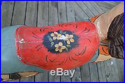 Vtg Hand Carved Painted Wood CAROUSEL style Carnival HORSE Folk Art decor