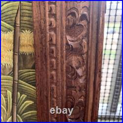 Vtg Suasa Lg Painting Ubid Bali Folk Art Master Tropical Farm Mountain READ 40