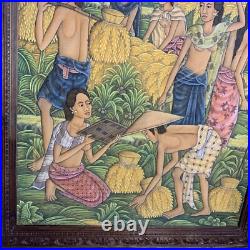 Vtg Suasa Lg Painting Ubid Bali Tropical Farm Mountain READ 40LOCAL PICKUP ONLY