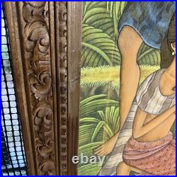 Vtg Suasa Lg Painting Ubid Bali Tropical Farm Mountain READ 40LOCAL PICKUP ONLY